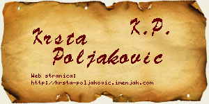 Krsta Poljaković vizit kartica